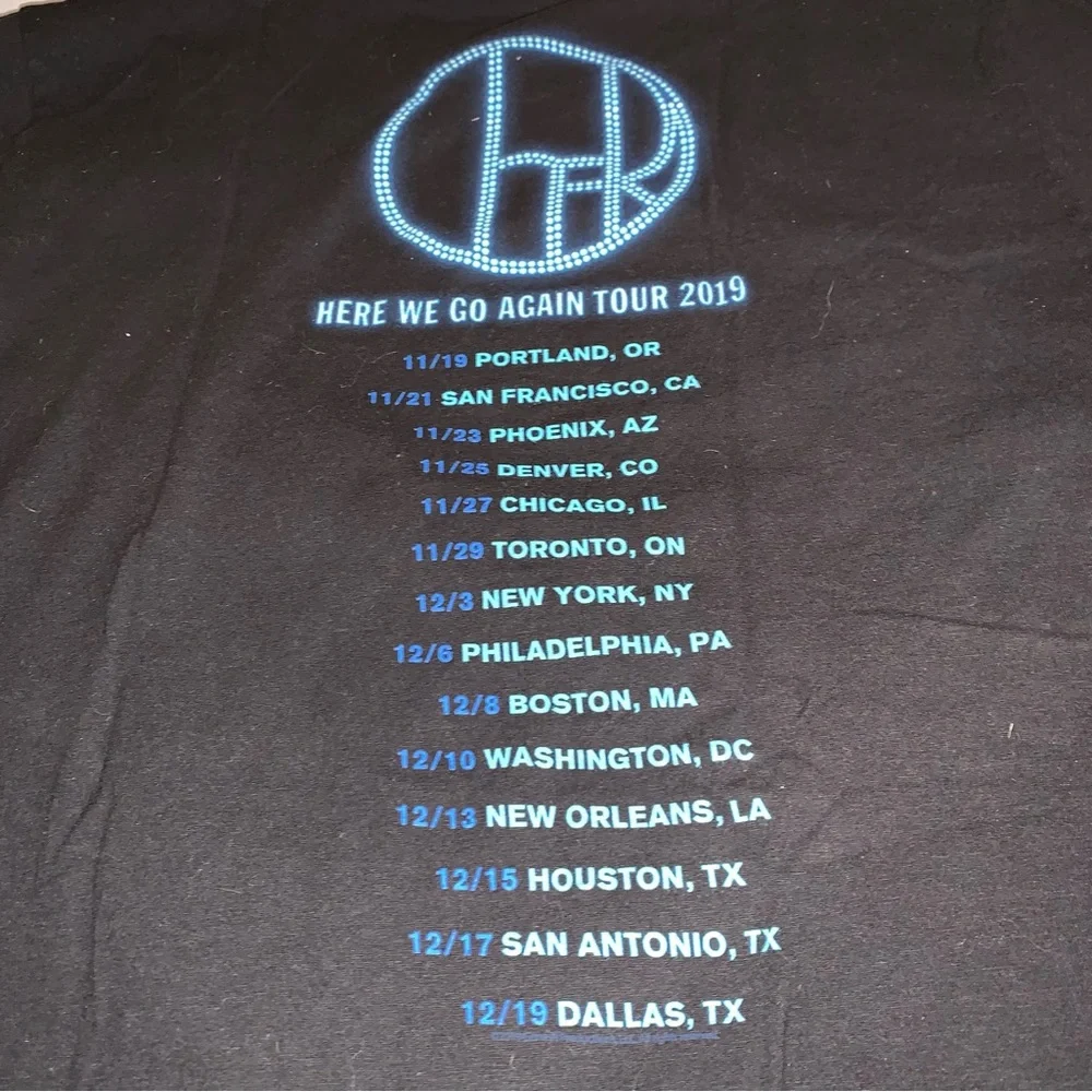Cher 2019 'Here We Go Again' Tour Black T-Shirt Graphic Tee; Size Medium: Used - Picture 5 of 8